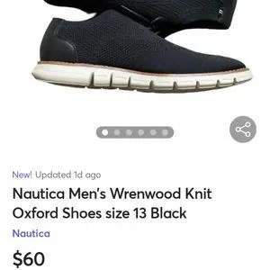 Nautica | Shoes | Mens Nautica Wrenwood Knit Oxford Black  display picture 3